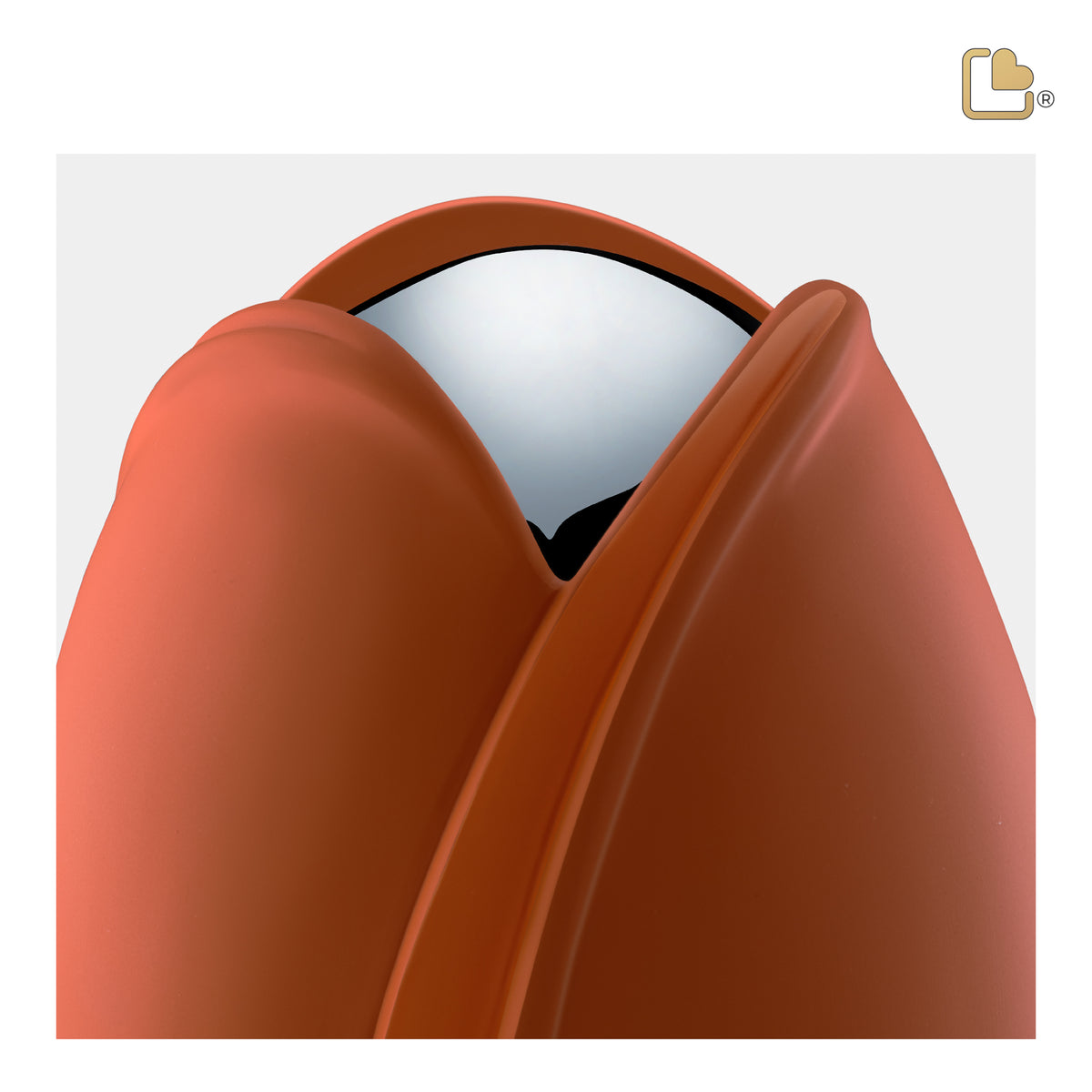 Tulip Standard Adult Urn Orange & Polished Silver