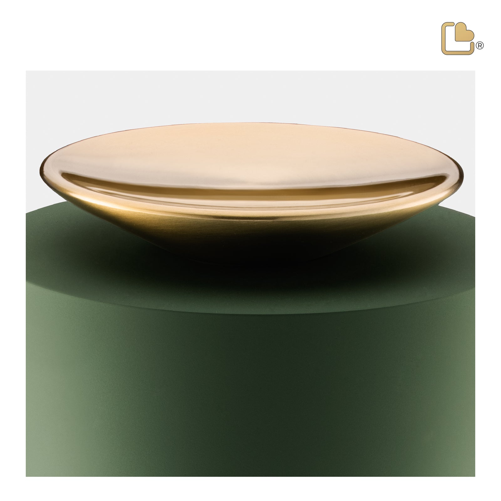 Crescent Portrait Tall Standard Adult Urn Sage Green & Brushed Gold