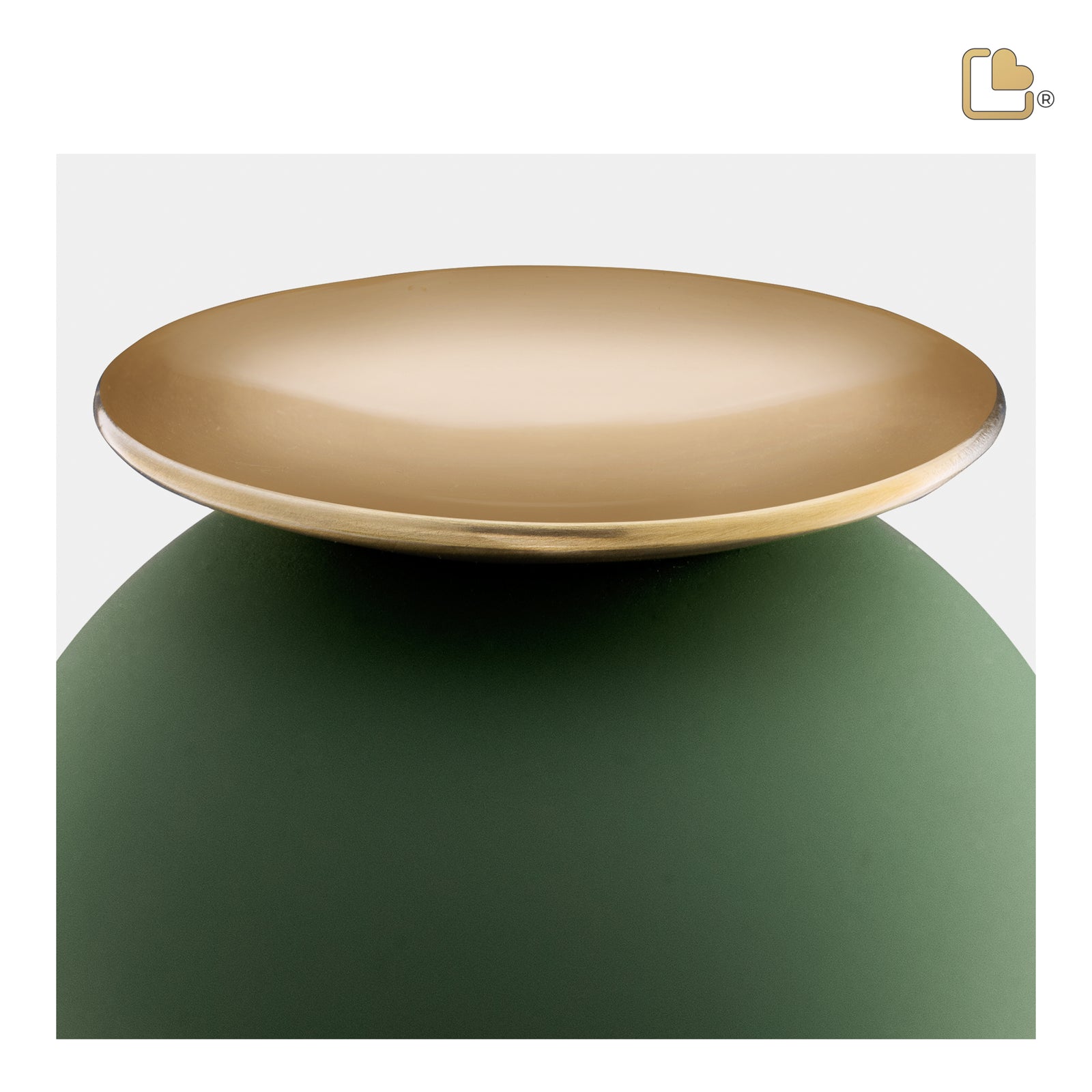 Crescent Sphere Standard Adult Urn Sage Green & Brushed Gold