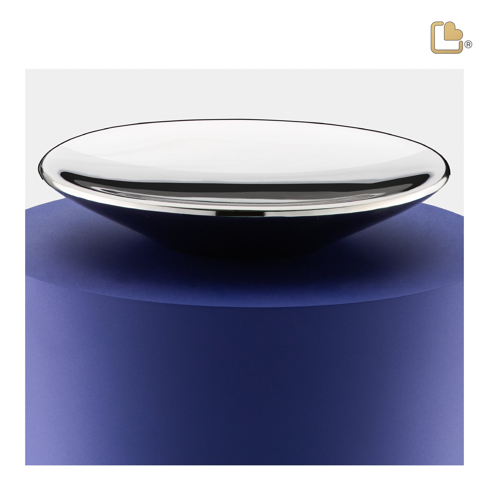 Crescent Tall Standard Adult Urn Navy & Polished Silver