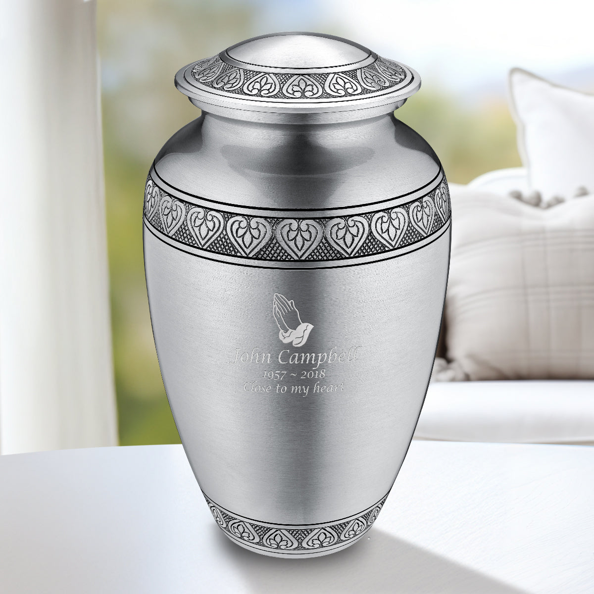 Adult Classic Pewter Cremation Urn - COMFORT by LoveUrns