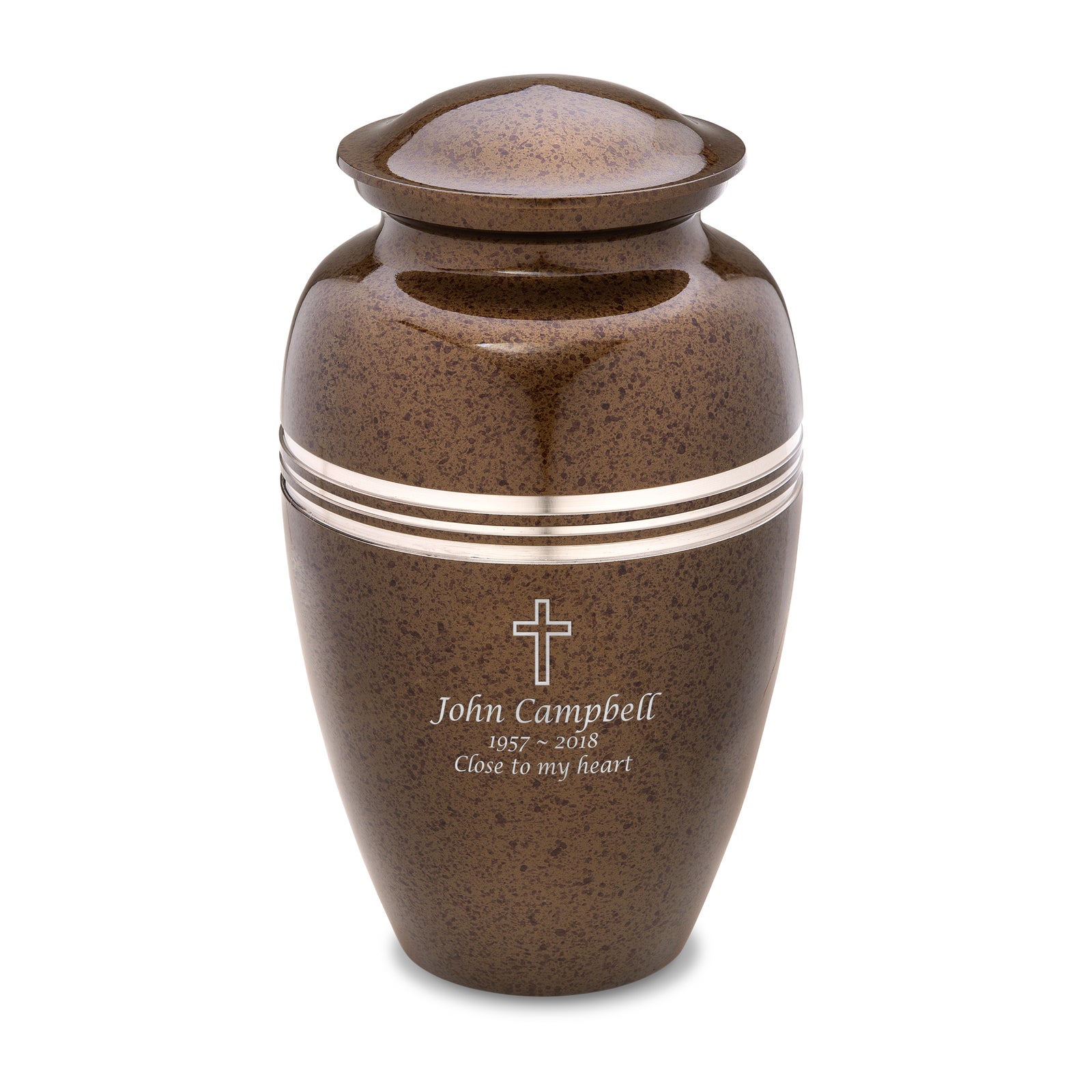 Adult Speckled Auburn Cremation Urn - COMFORT by LoveUrns