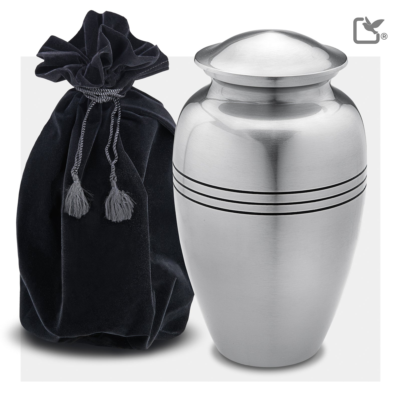 Adult Radiance Pewter Portrait Cremation Urn - COMFORT by LoveUrns