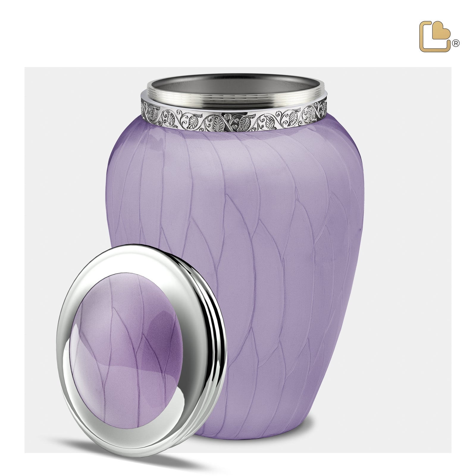 Adult Blessing Portrait Pearl Lavender Silver Cremation Urn