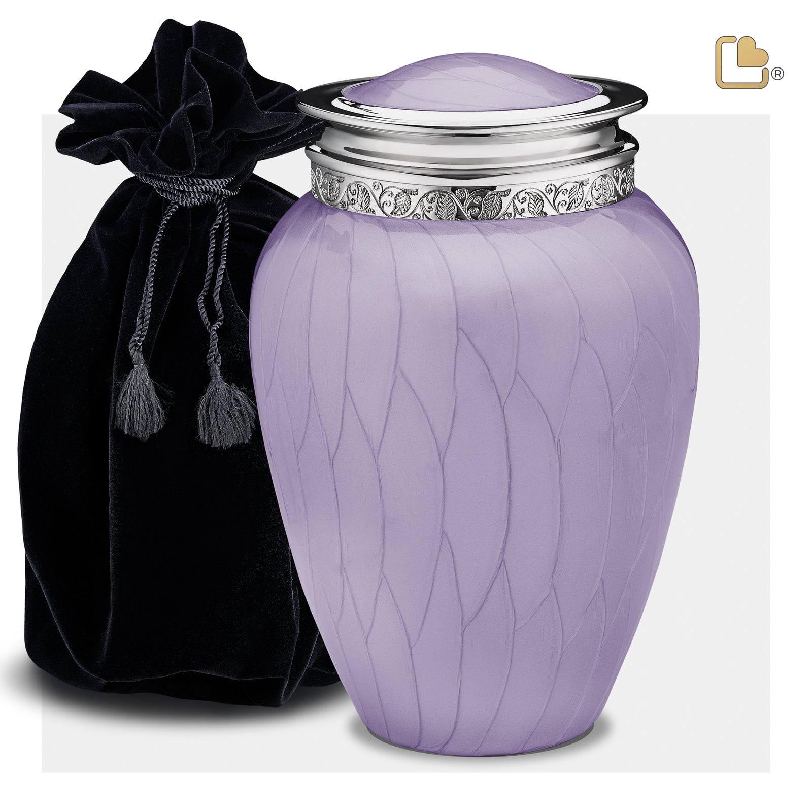 Adult Blessing Portrait Pearl Lavender Silver Cremation Urn
