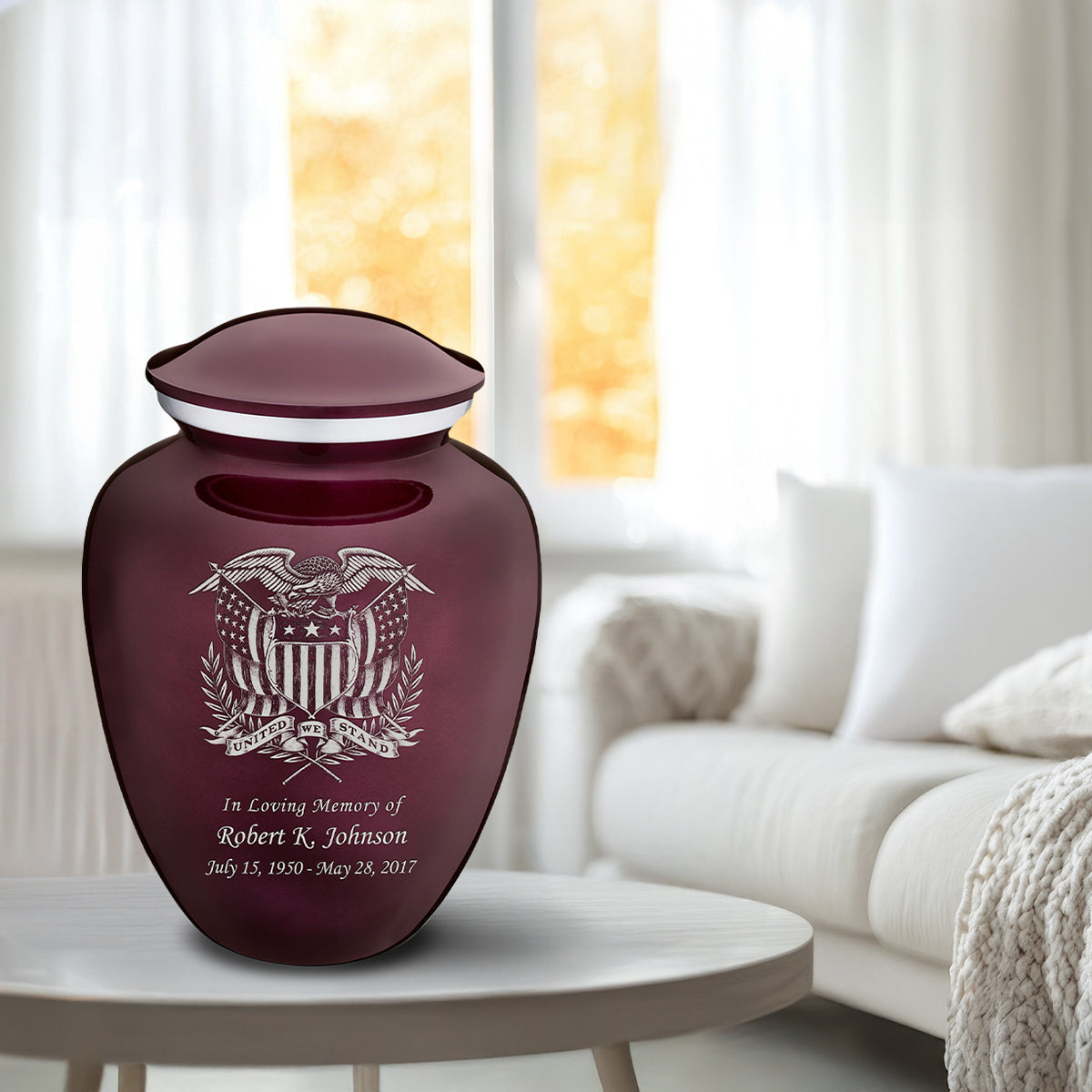 Adult Embrace Cherry Purple American Glory Cremation Urn