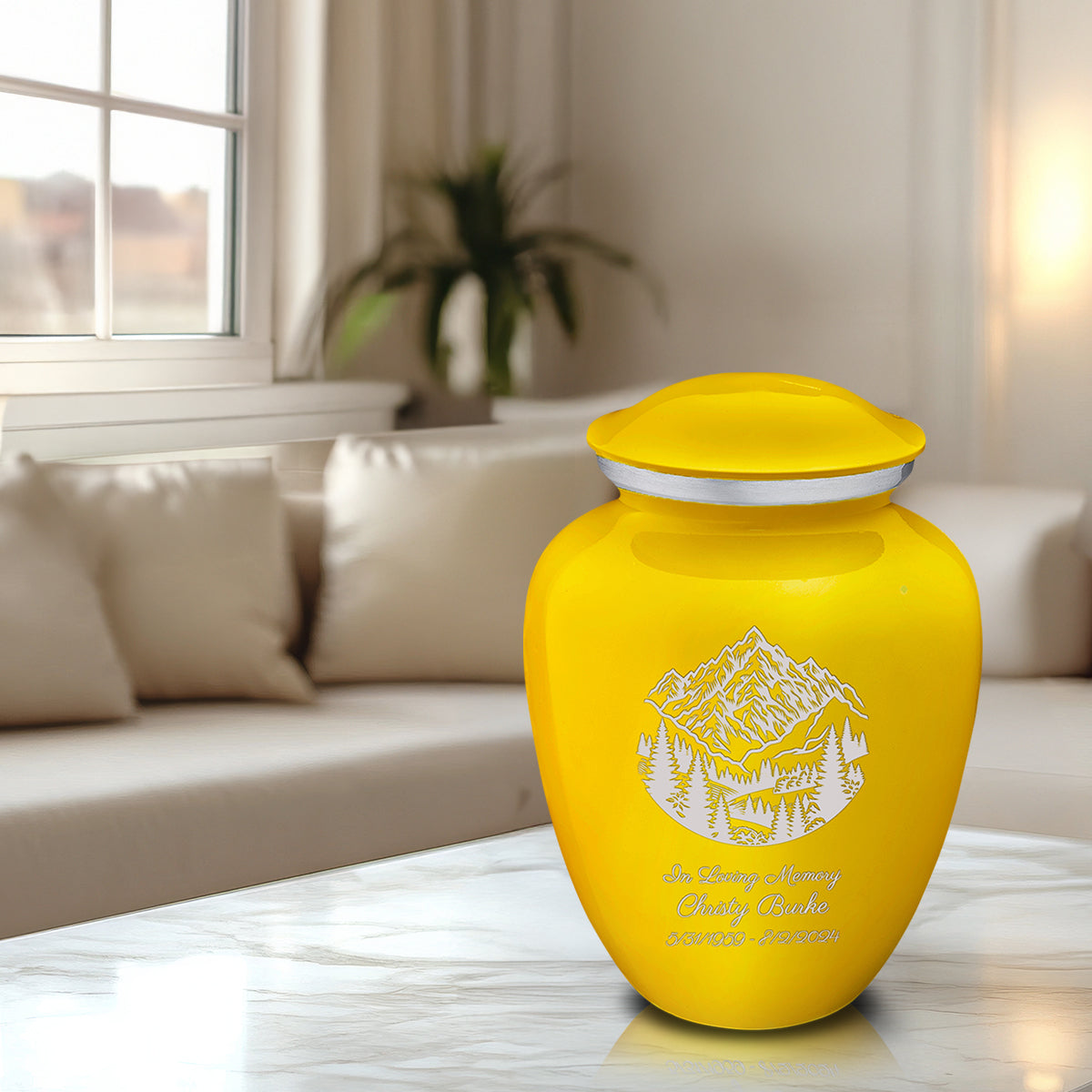 Adult Embrace Yellow Rocky Mountains Cremation Urn