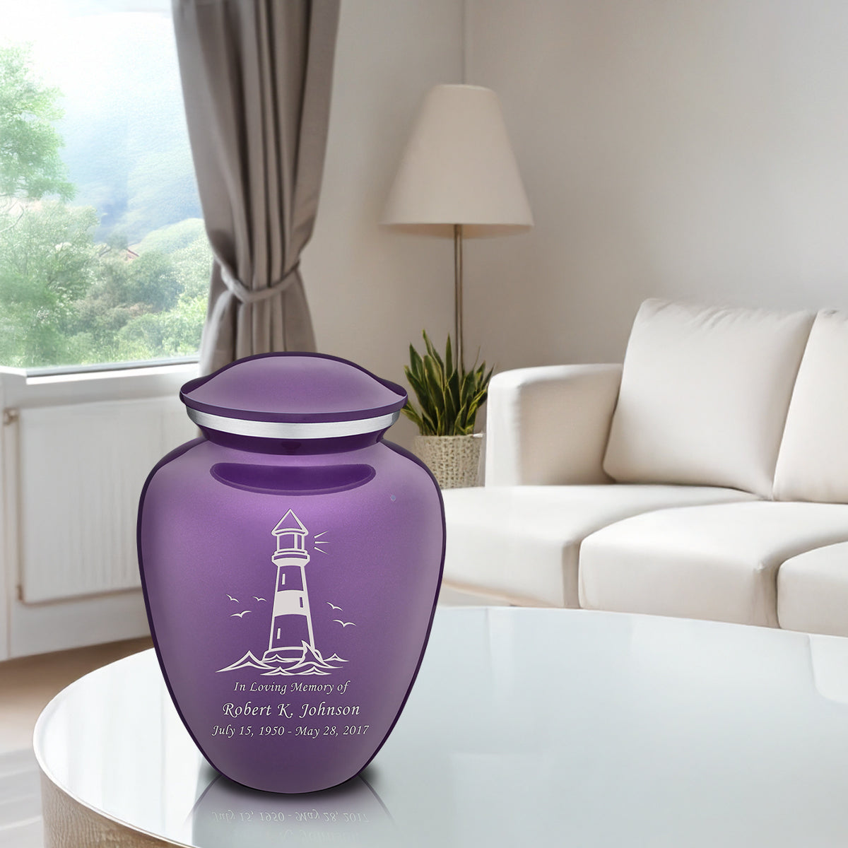 Adult Embrace Purple Lighthouse Cremation Urn