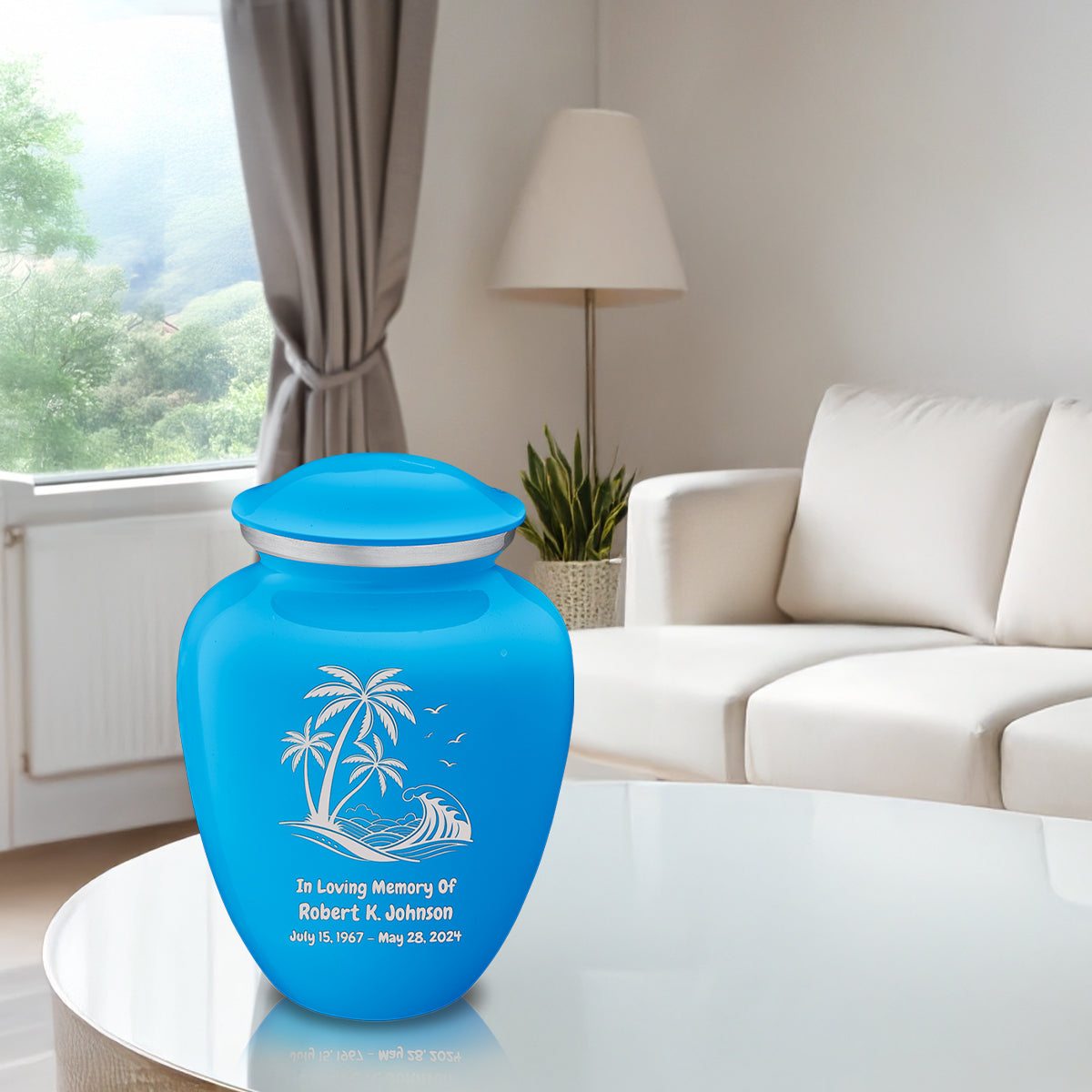Adult Embrace Racing Blue Palm Beach Cremation Urn