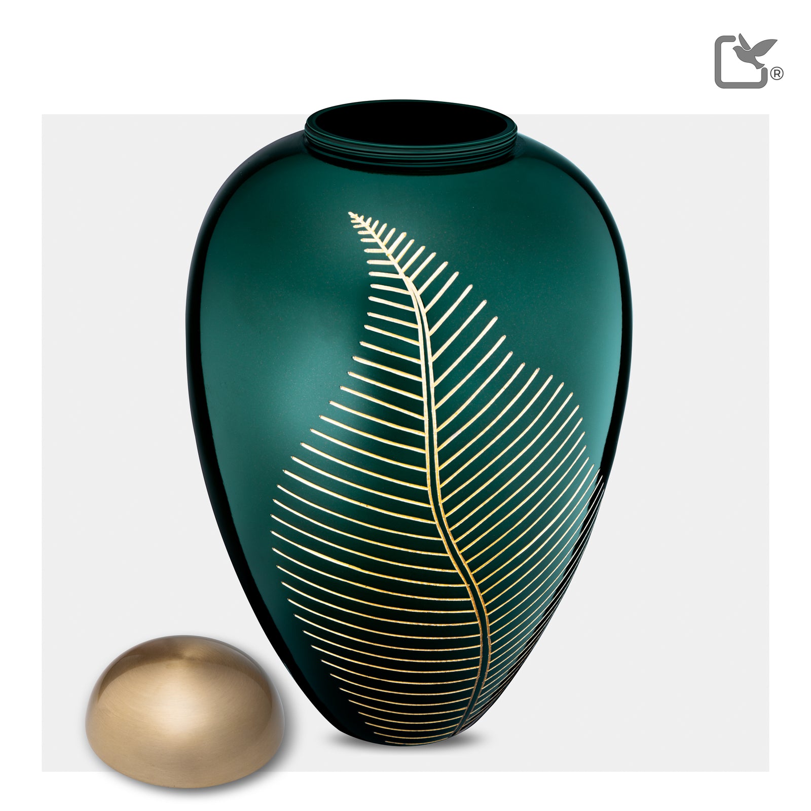 Adult Emerald Leaf Cremation Urn - COMFORT by LoveUrns