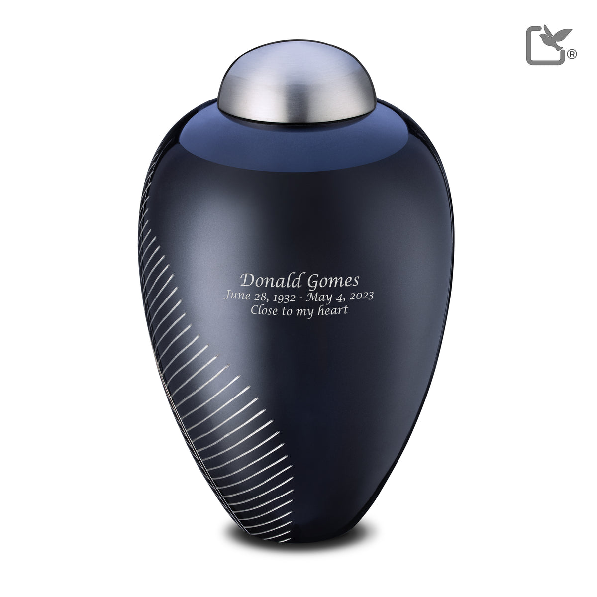 Adult Midnight Leaf Cremation Urn - COMFORT by LoveUrns