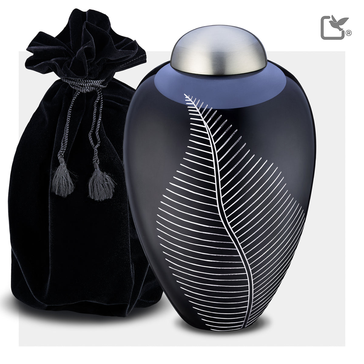 Adult Midnight Leaf Cremation Urn - COMFORT by LoveUrns