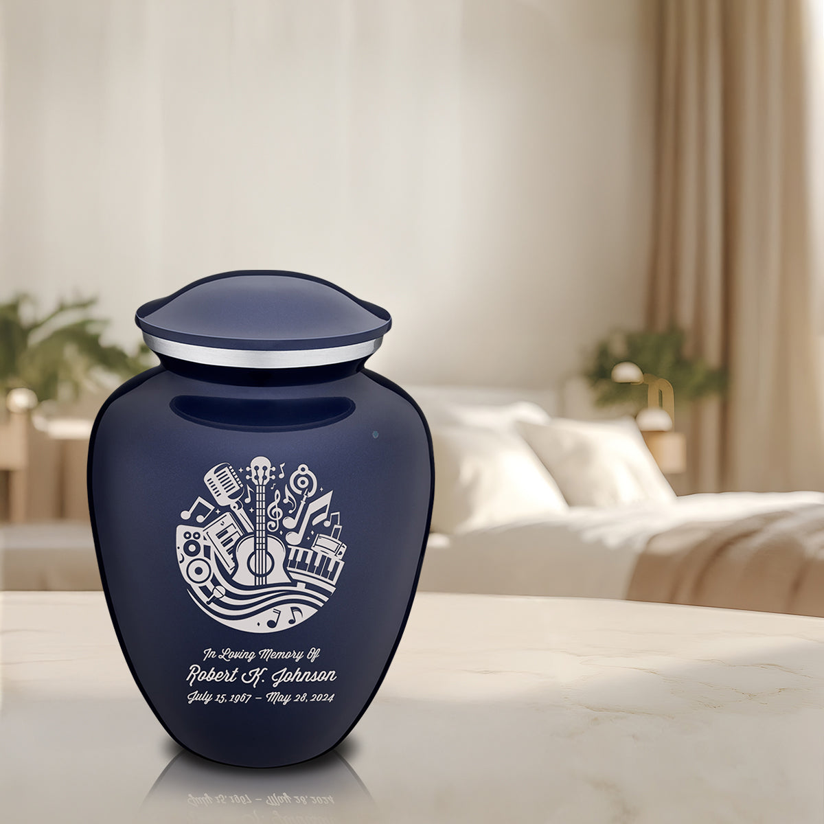 Adult Embrace Cobalt Blue Music Cremation Urn