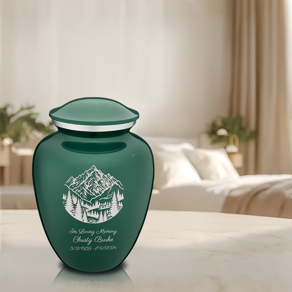 Adult Embrace Green Rocky Mountains Cremation Urn