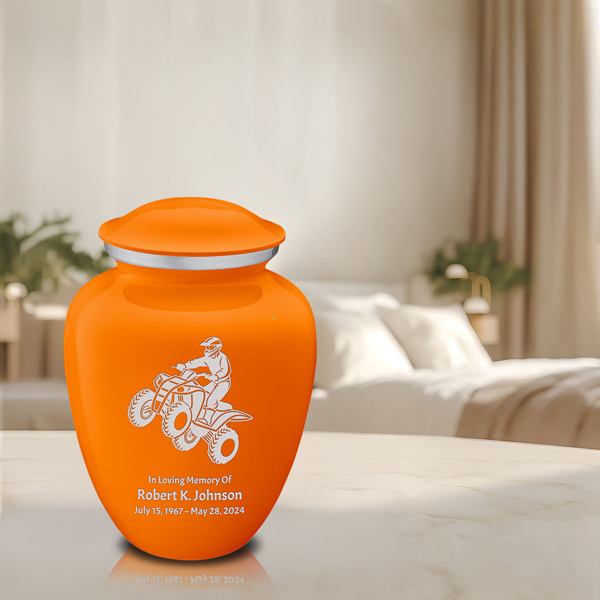 Adult Embrace Burnt Orange ATV Cremation Urn