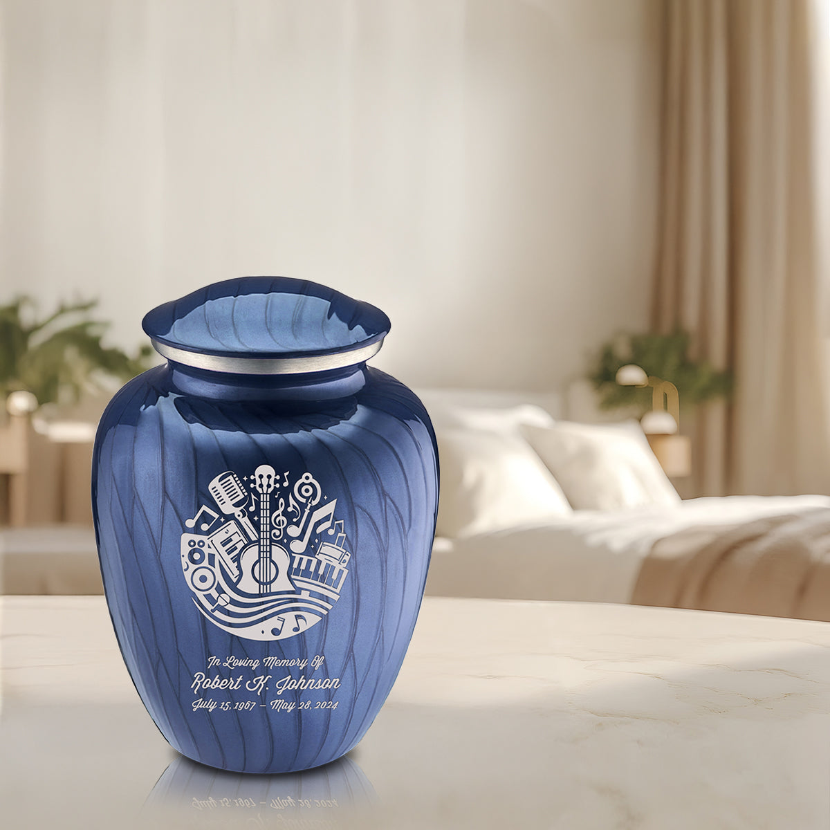 Adult Embrace Pearl Cobalt Blue Music Cremation Urn