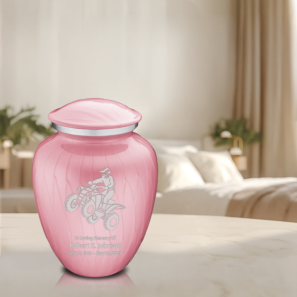Adult Embrace Pearl Pink ATV Cremation Urn