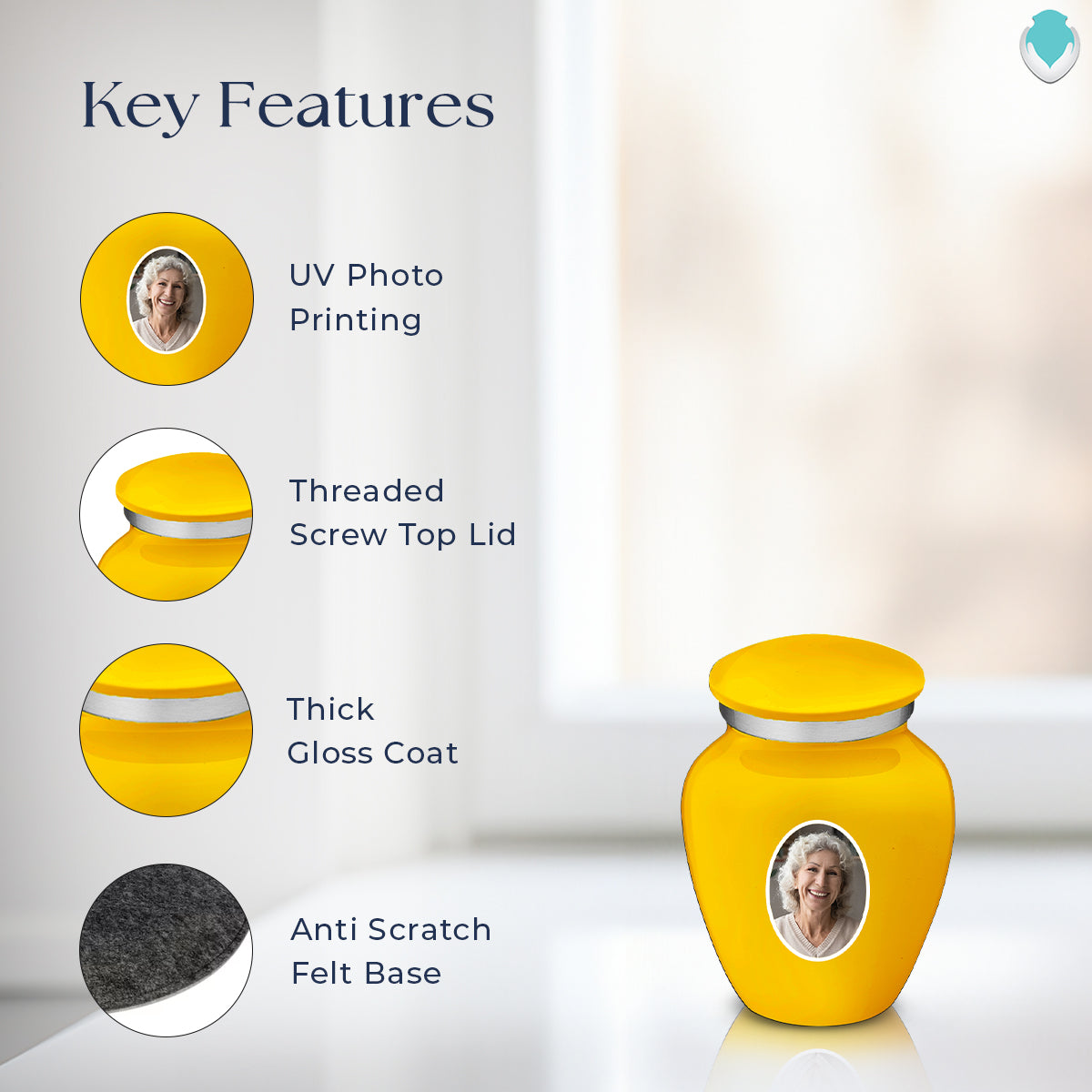 Keepsake Embrace Yellow Portrait Cremation Urn