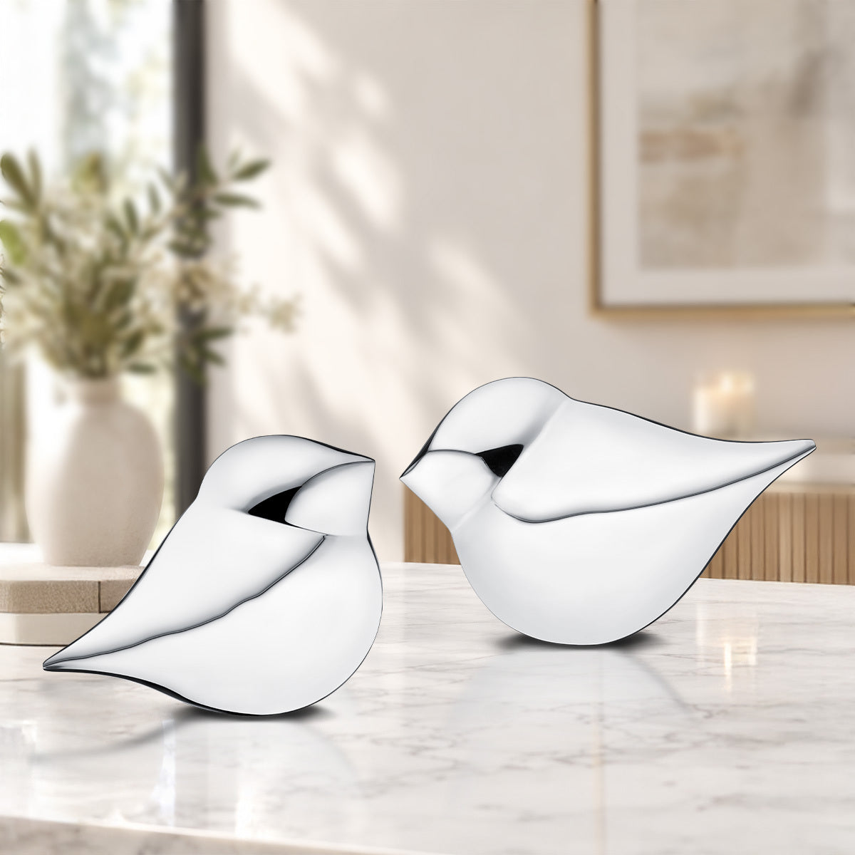 Adult Silver SoulBird Companion Cremation Urn - Set of 2