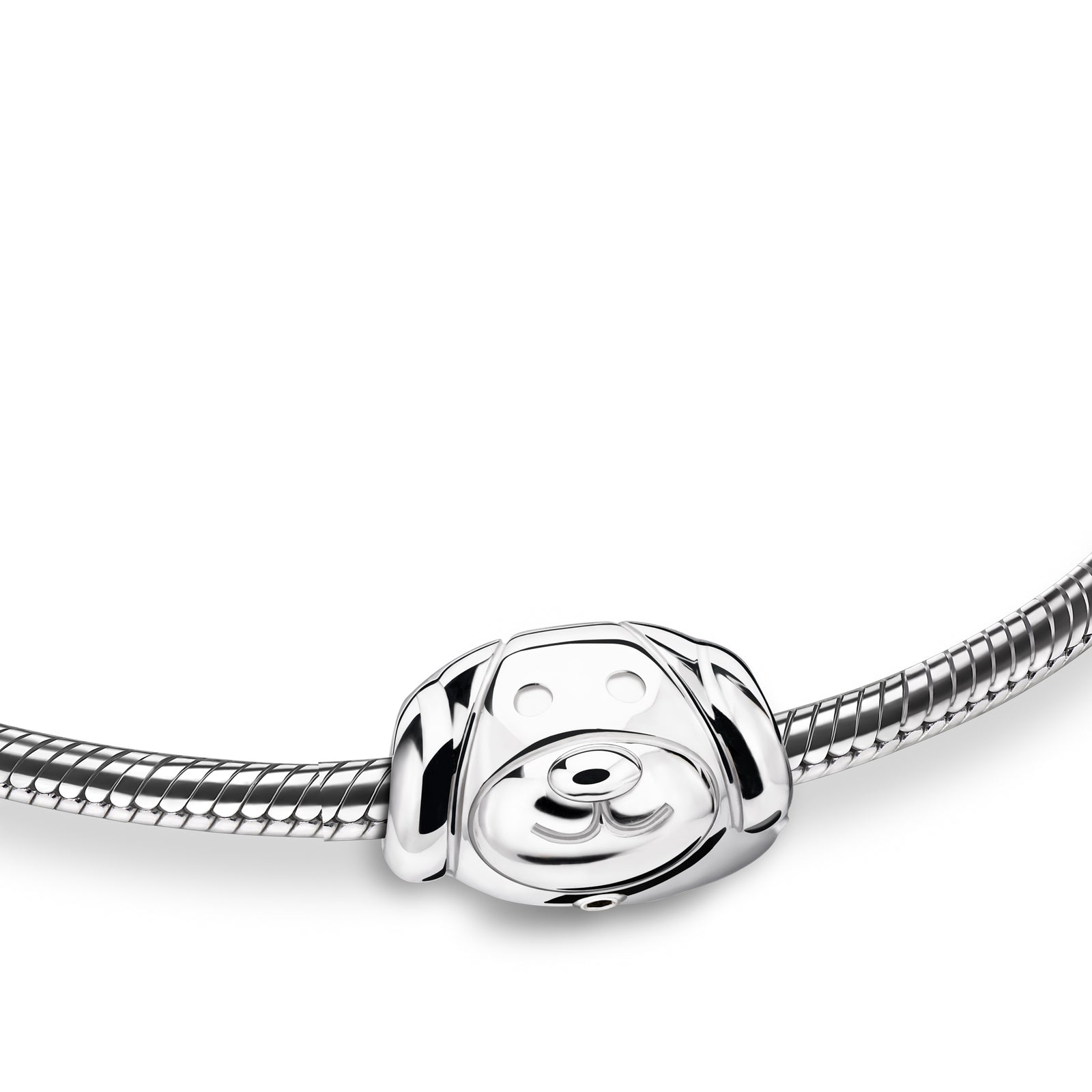 Dog Rhodium Plated Sterling Silver Cremation Bracelet Bead