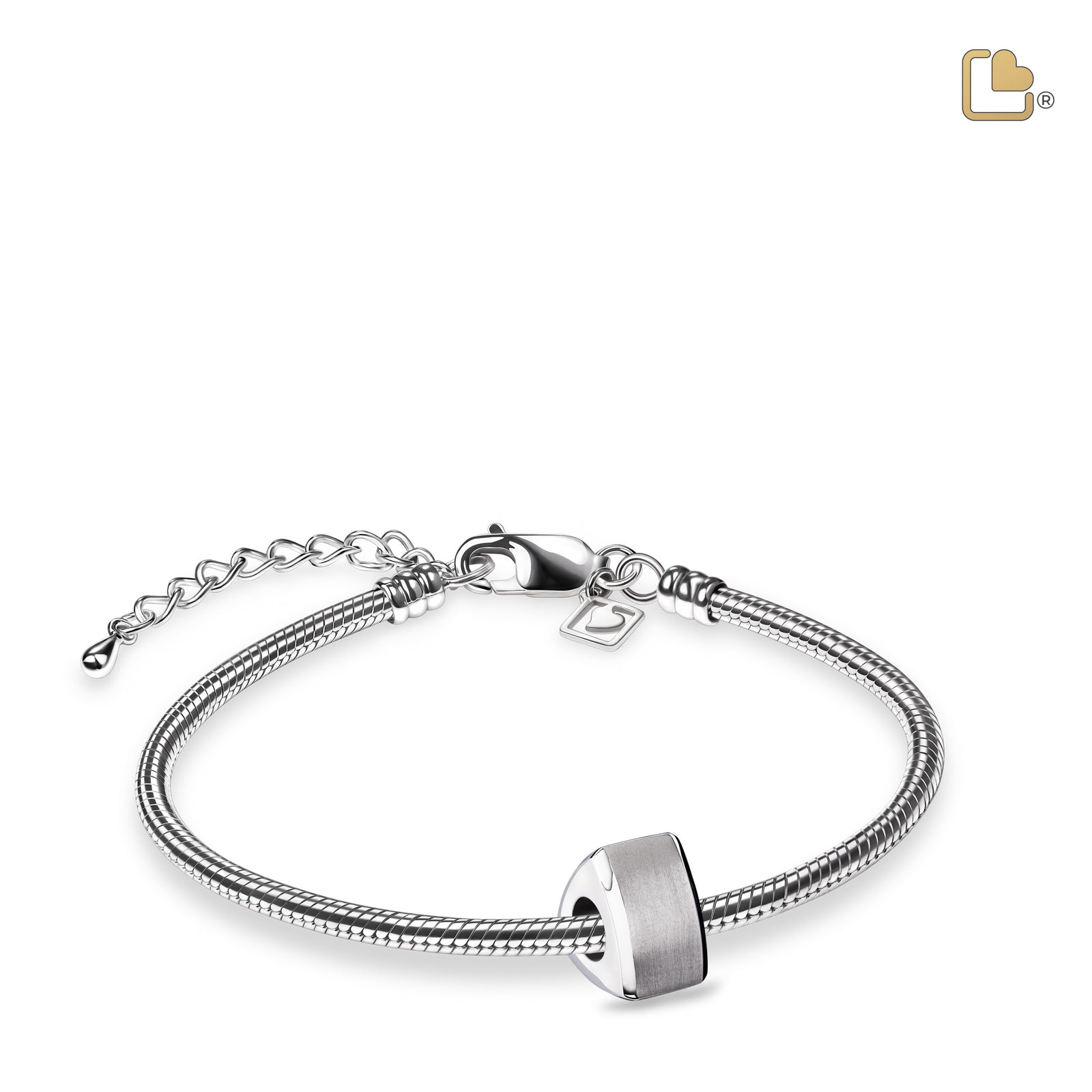 Essence Two Tone Rhodium Plated Cremation Bracelet Bead