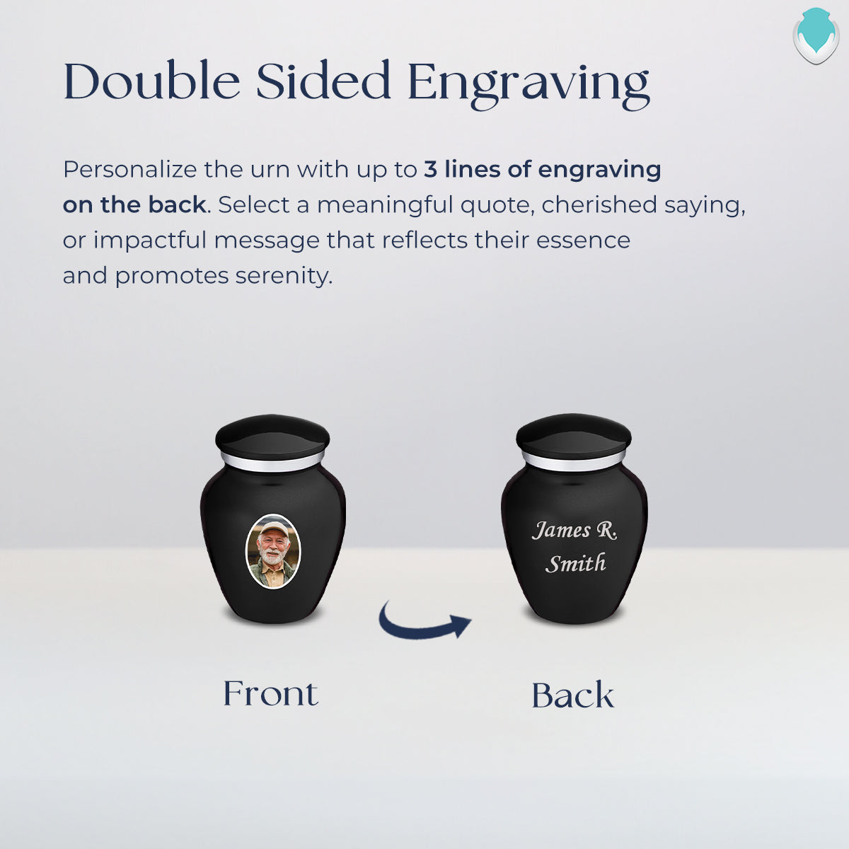 Keepsake Embrace Black Portrait Cremation Urn