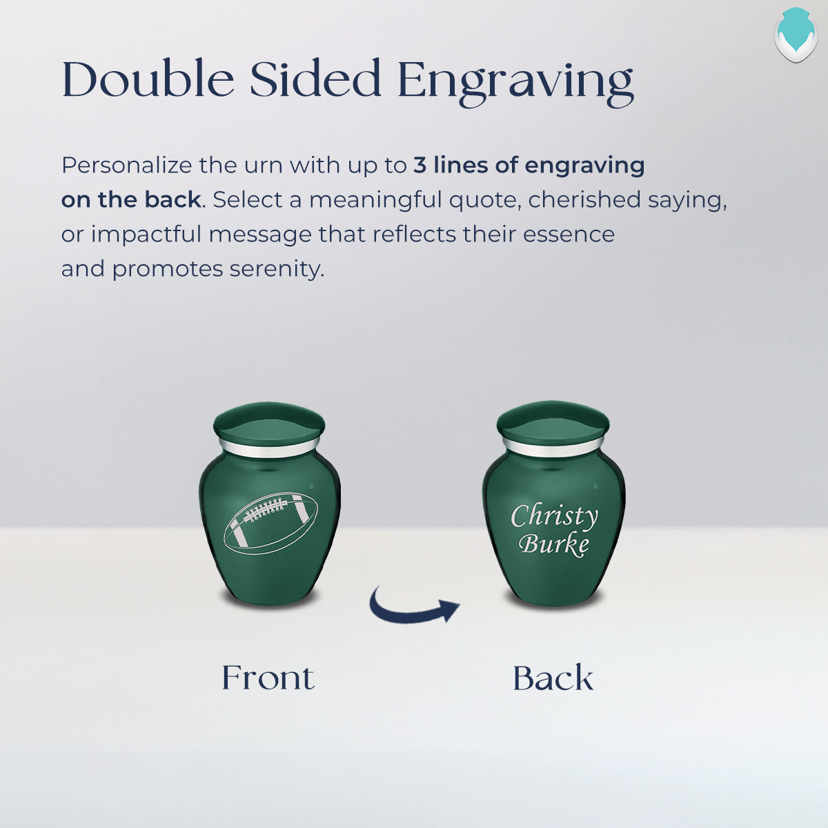 Keepsake Embrace Green Football Cremation Urn