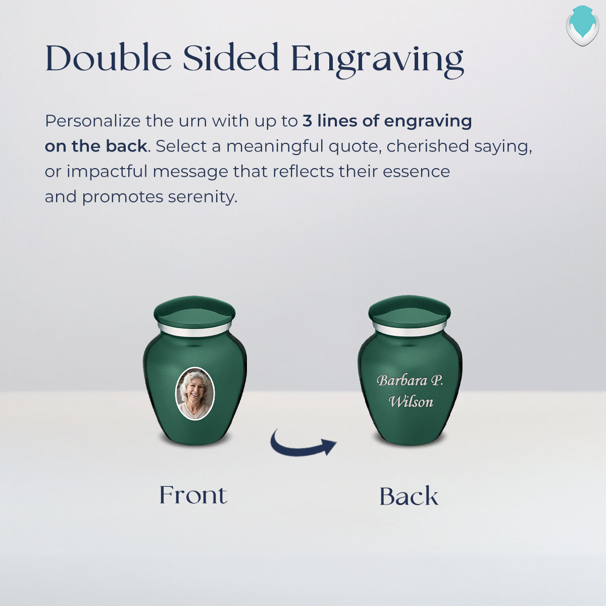 Keepsake Embrace Green Portrait Cremation Urn