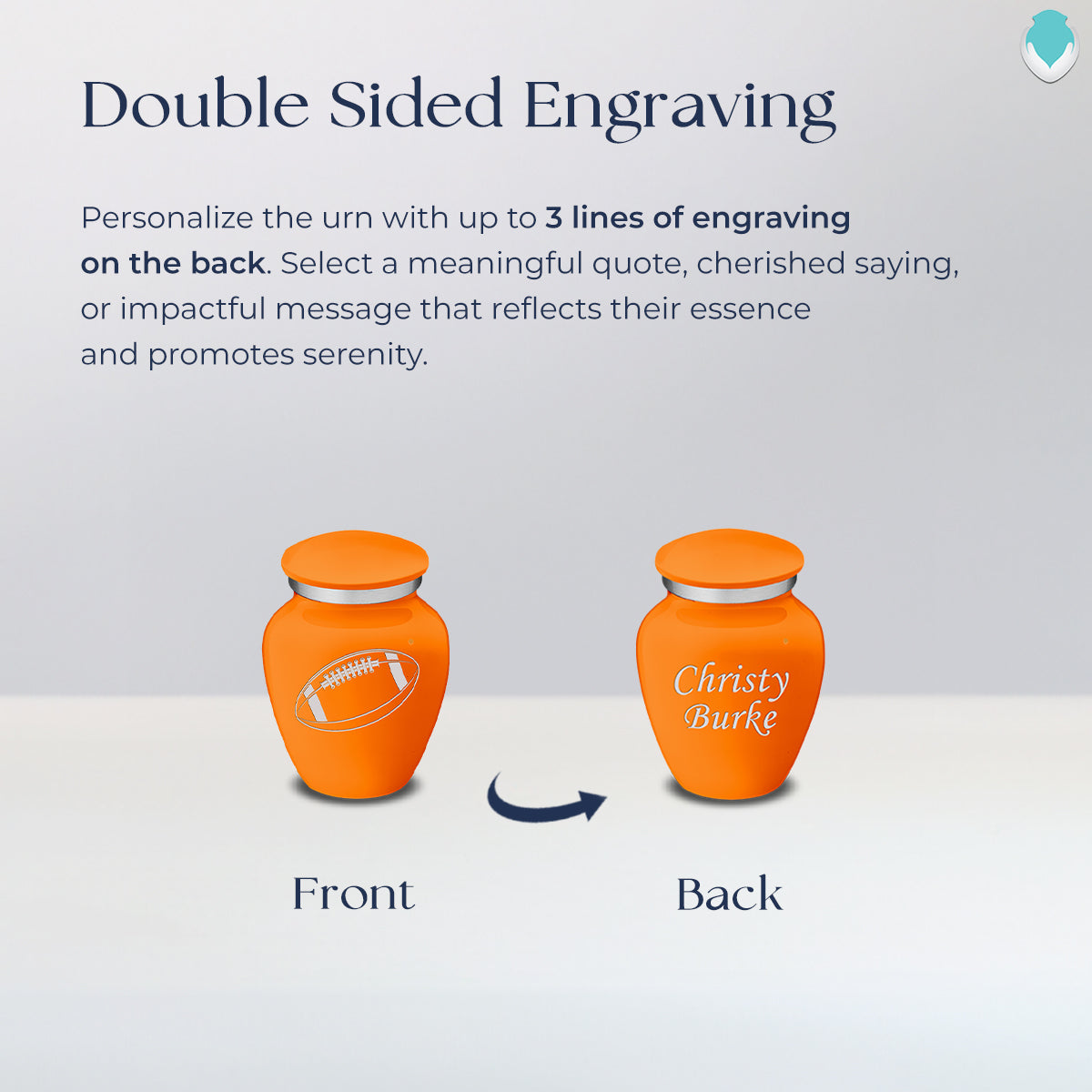 Keepsake Embrace Burnt Orange Football Cremation Urn