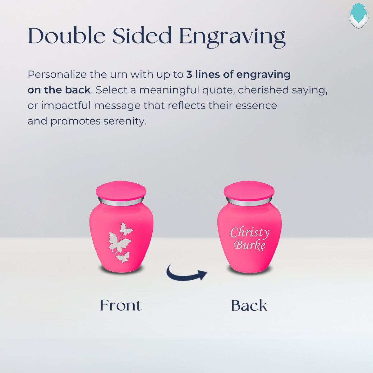 Keepsake Embrace Bright Pink Butterflies Cremation Urn