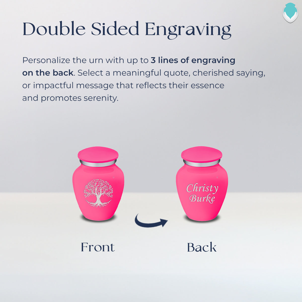 Keepsake Embrace Bright Pink Tree of Life Cremation Urn