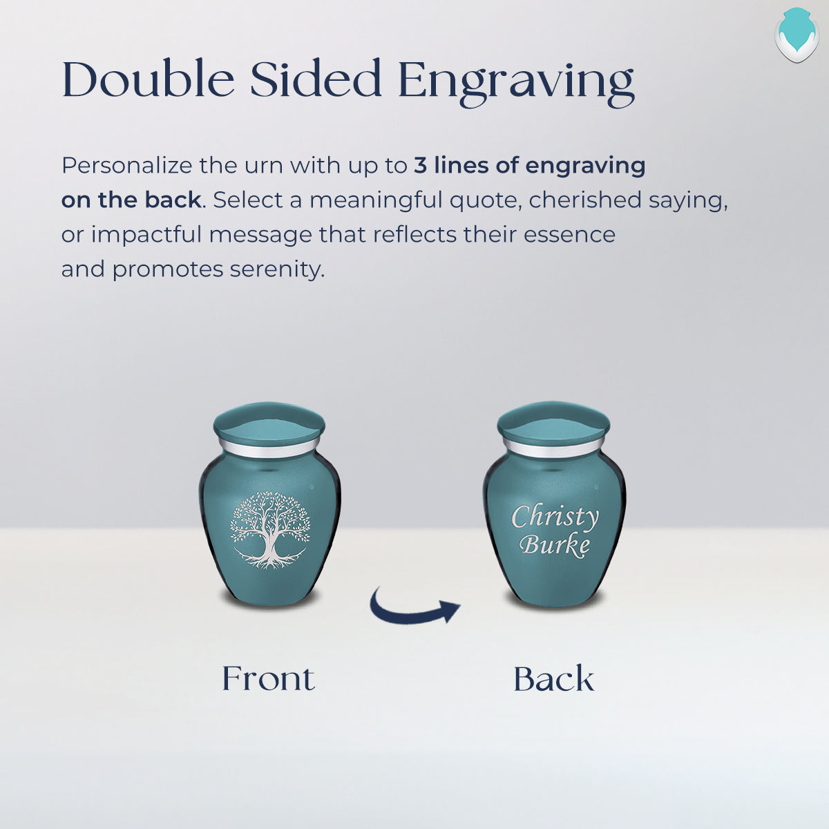 Keepsake Embrace Teal Tree of Life Cremation Urn