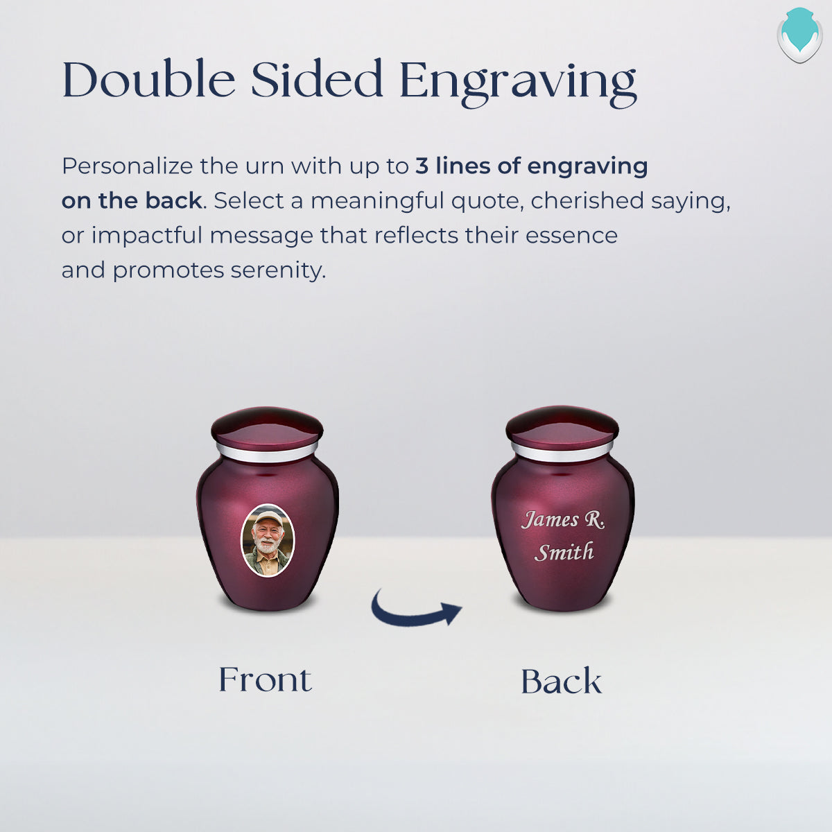 Keepsake Embrace Cherry Purple Portrait Cremation Urn