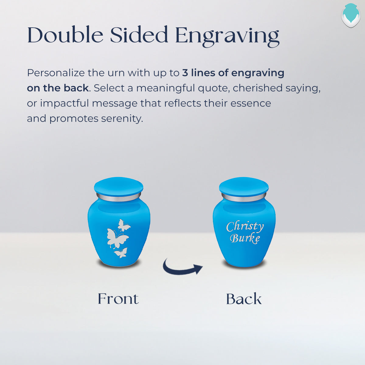 Keepsake Embrace Racing Blue Butterflies Cremation Urn