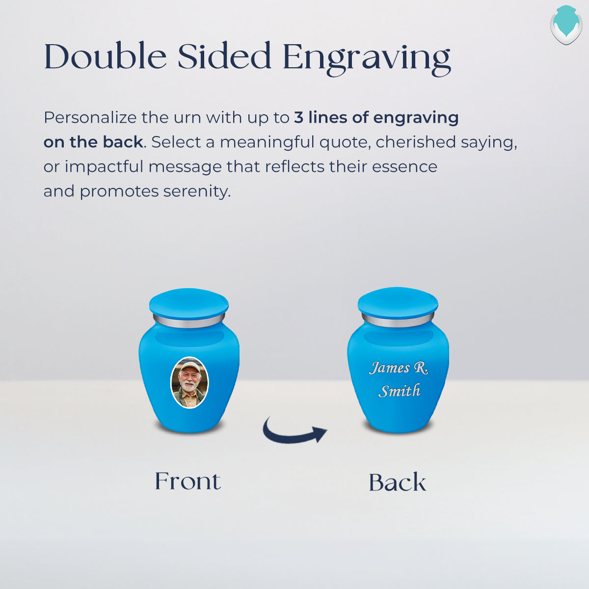 Keepsake Embrace Racing Blue Portrait Cremation Urn