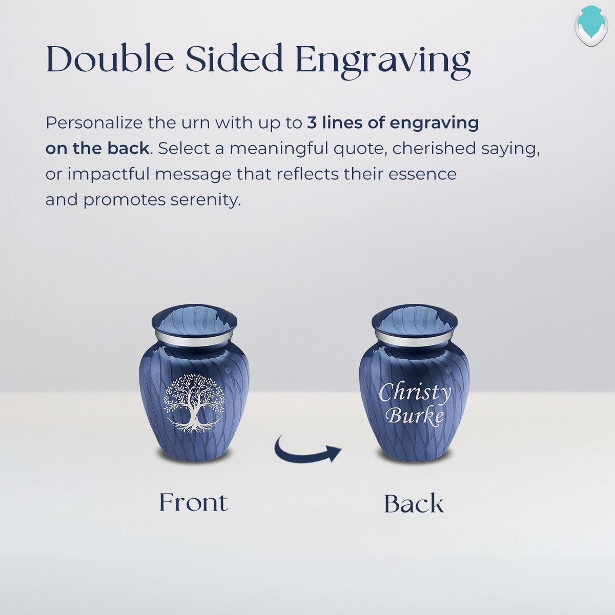 Keepsake Embrace Pearl Cobalt Blue Tree of Life Cremation Urn