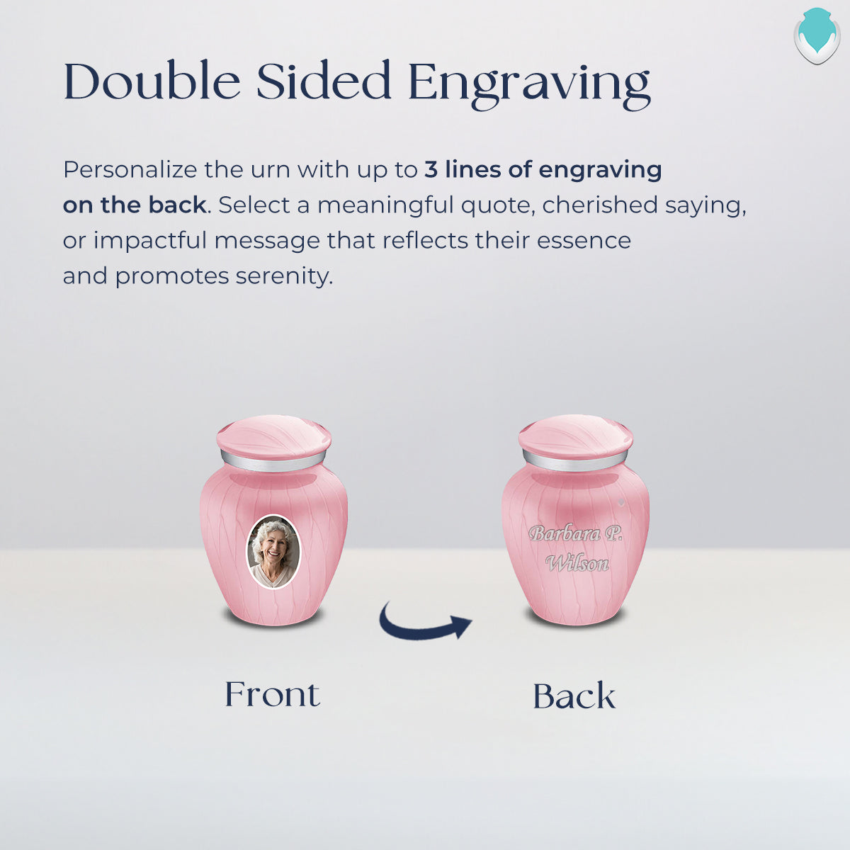 Keepsake Embrace Pearl Pink Portrait Cremation Urn