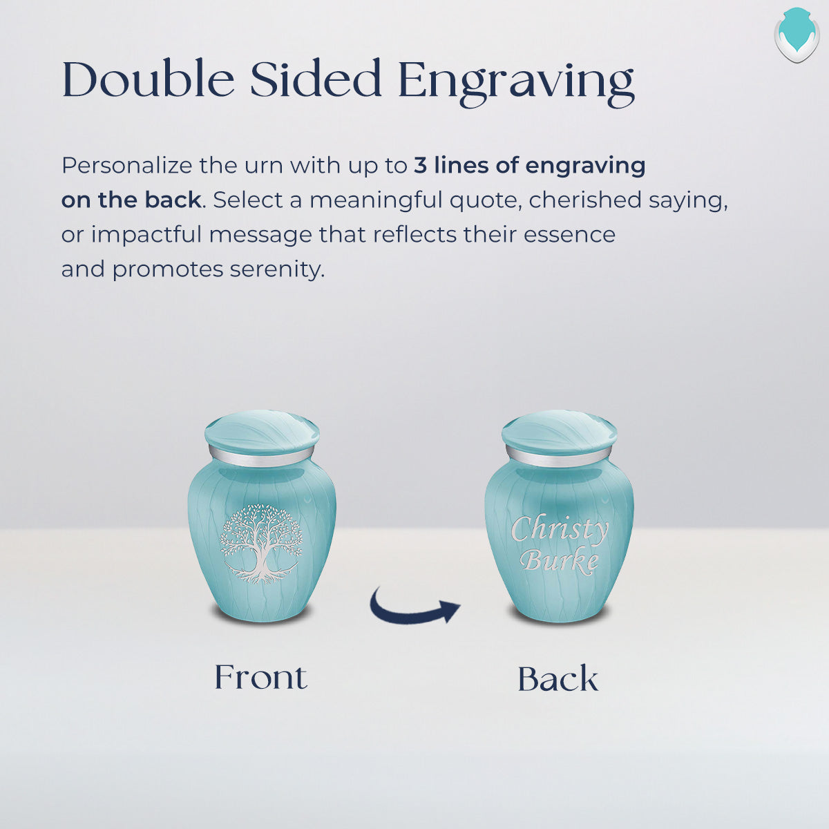 Keepsake Embrace Pearl Light Blue Tree of Life Cremation Urn