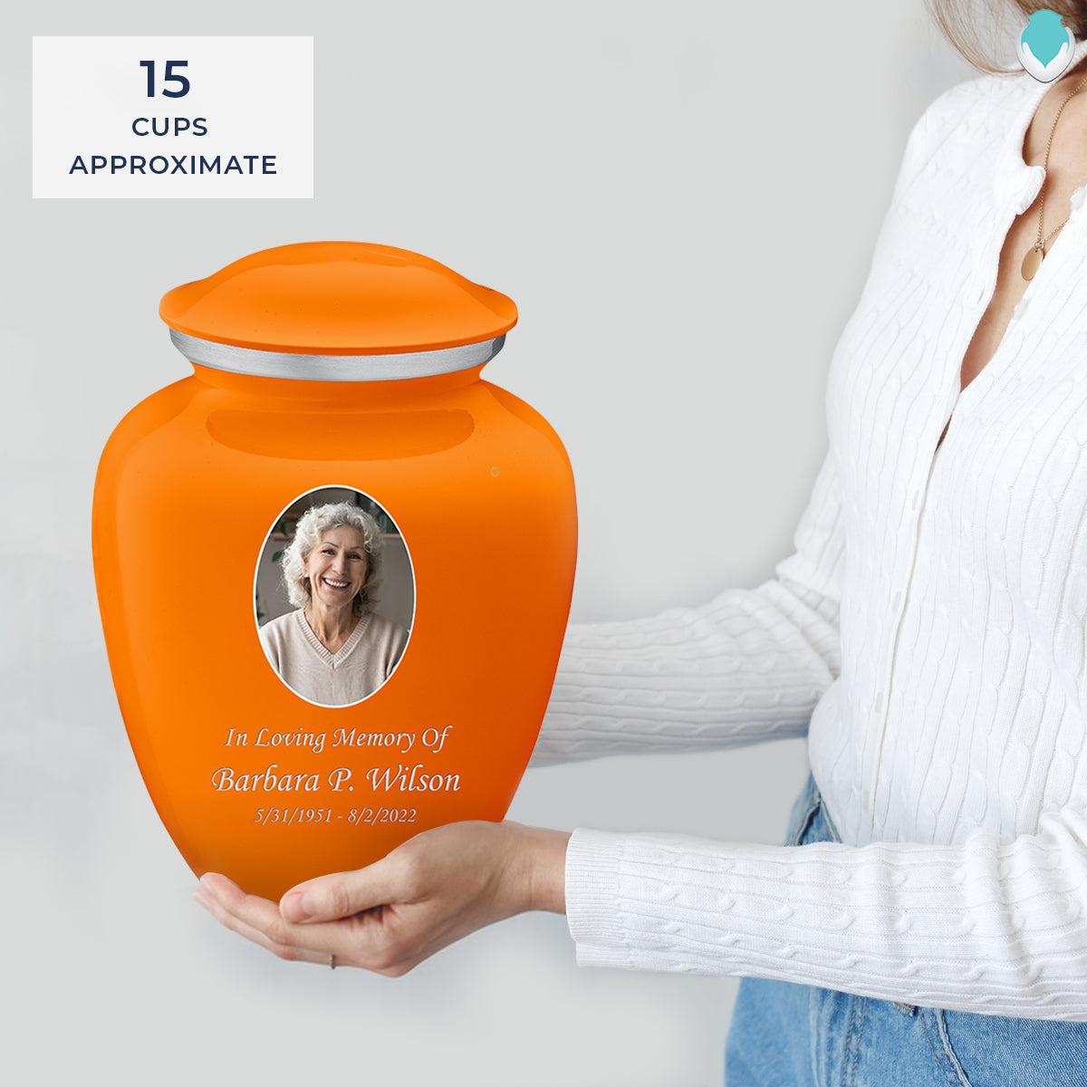 Adult Embrace Burnt Orange Portrait Cremation Urn