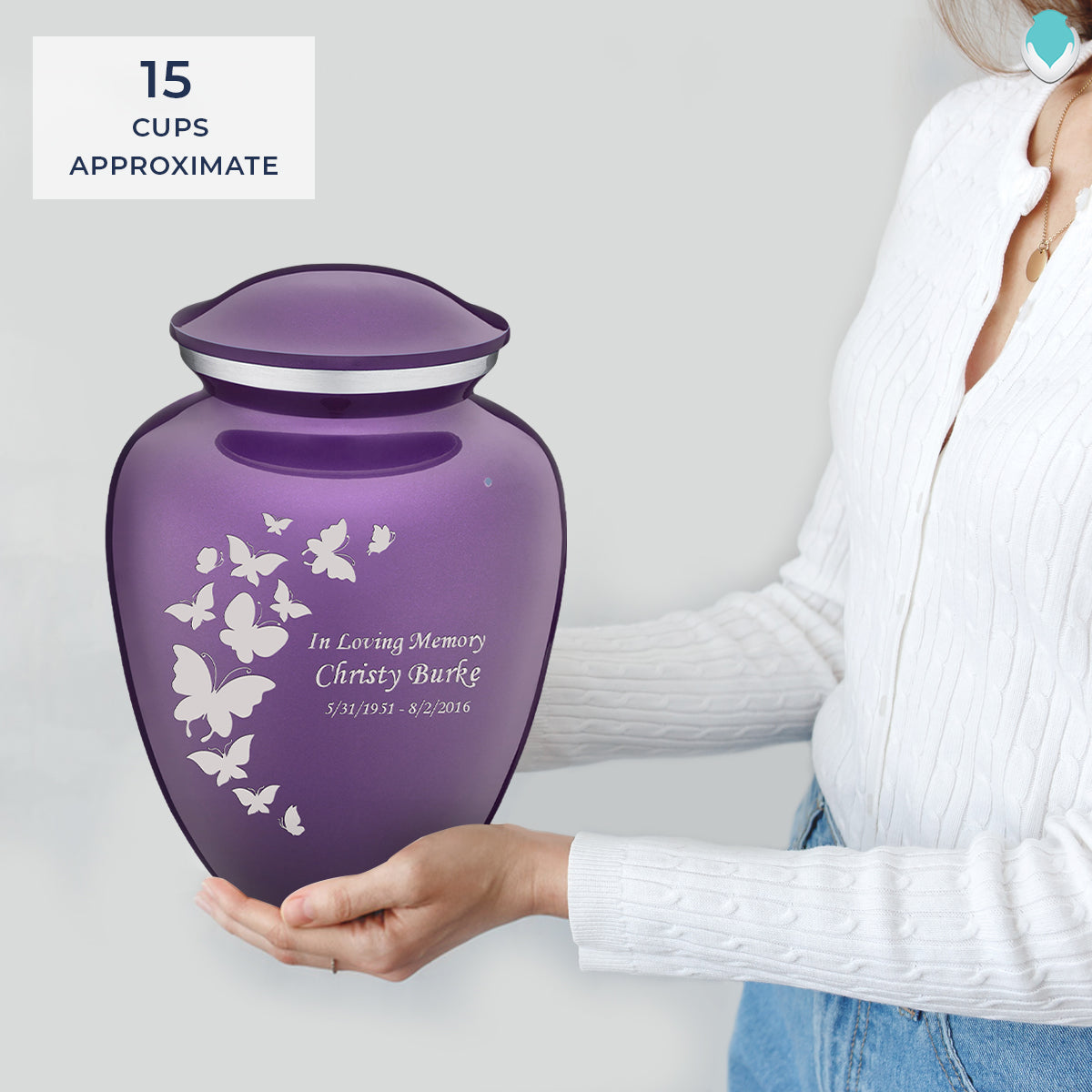 Adult Embrace Purple Butterfly Cremation Urn