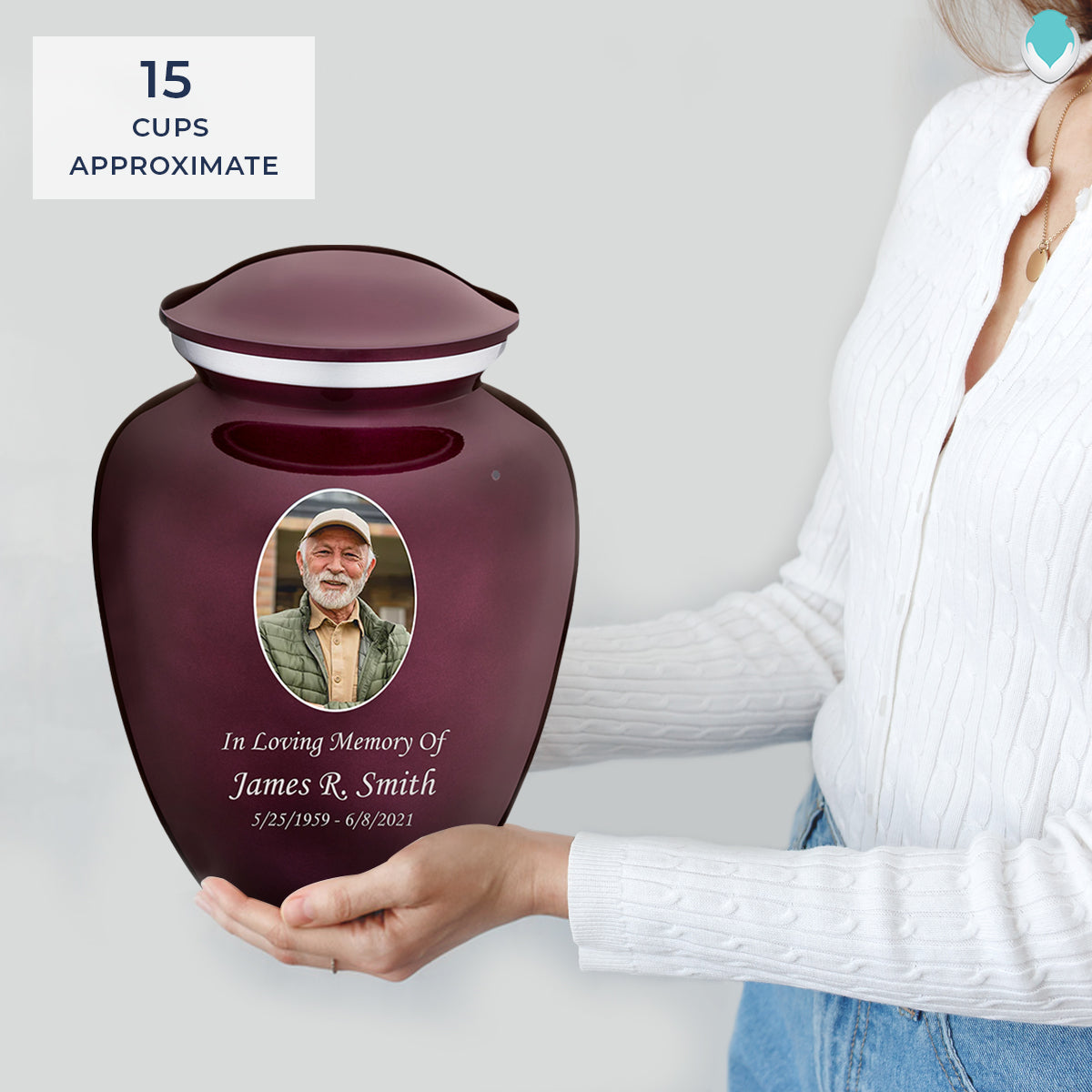 Adult Embrace Cherry Purple Portrait Cremation Urn