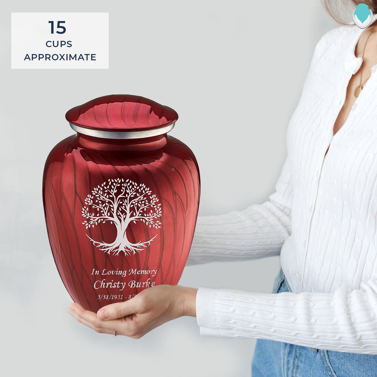 Adult Embrace Pearl Candy Red Tree of Life Cremation Urn