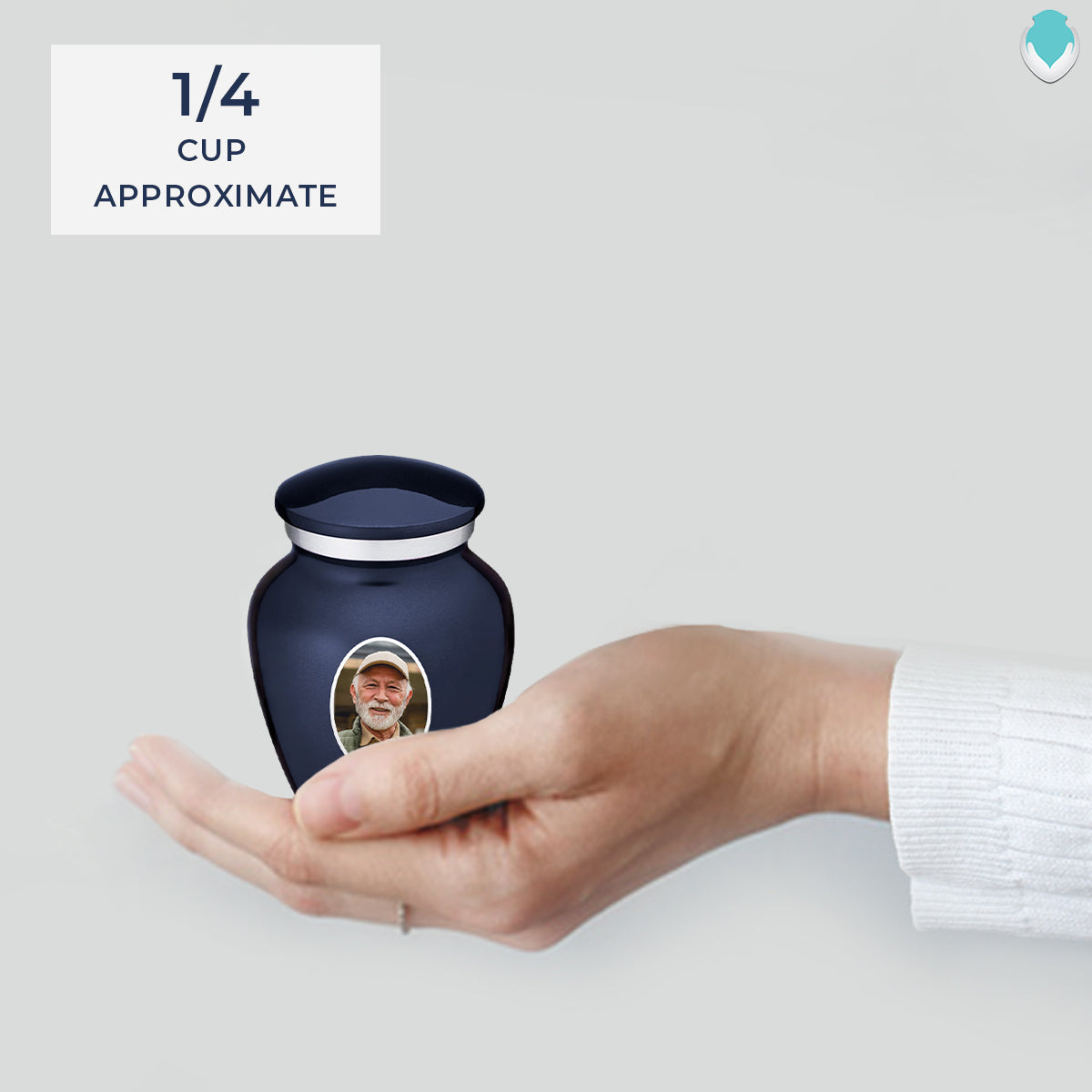 Keepsake Embrace Cobalt Blue Portrait Cremation Urn