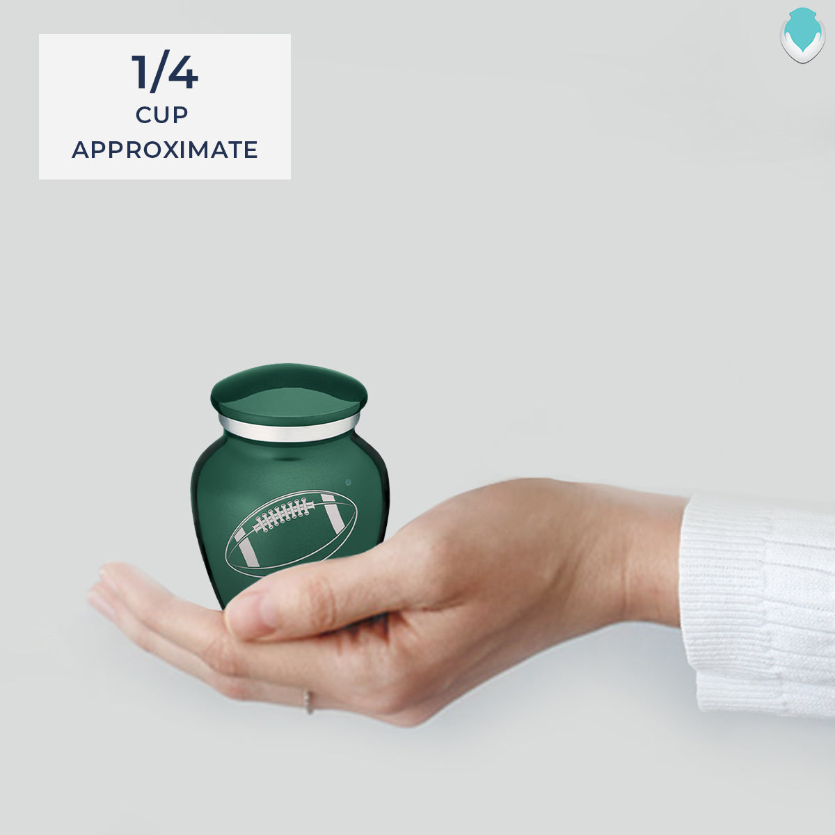 Keepsake Embrace Green Football Cremation Urn