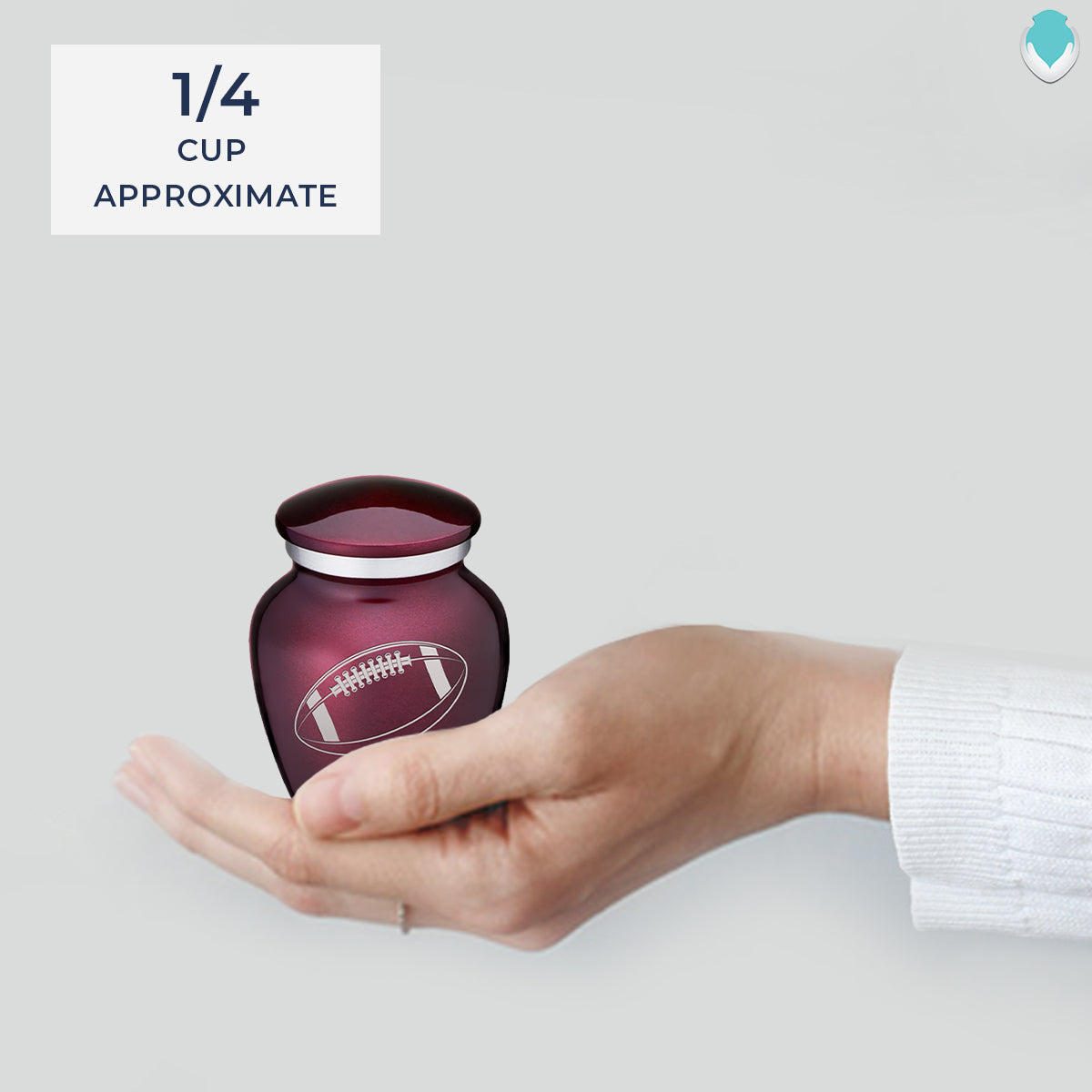 Keepsake Embrace Cherry Purple Football Cremation Urn