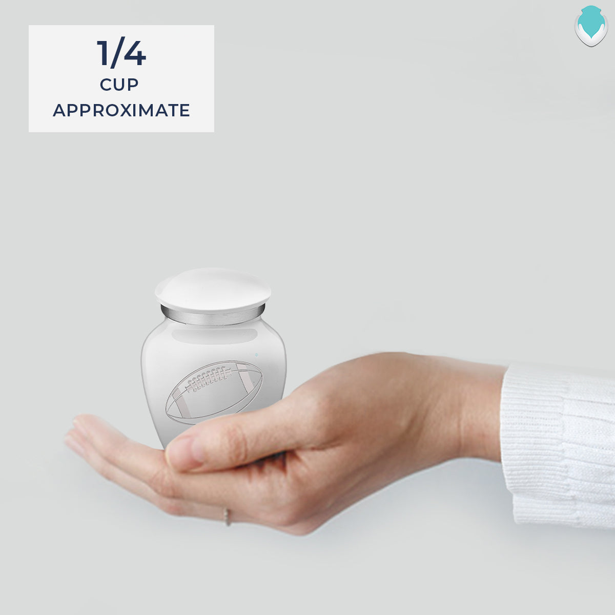 Keepsake Embrace White Football Cremation Urn