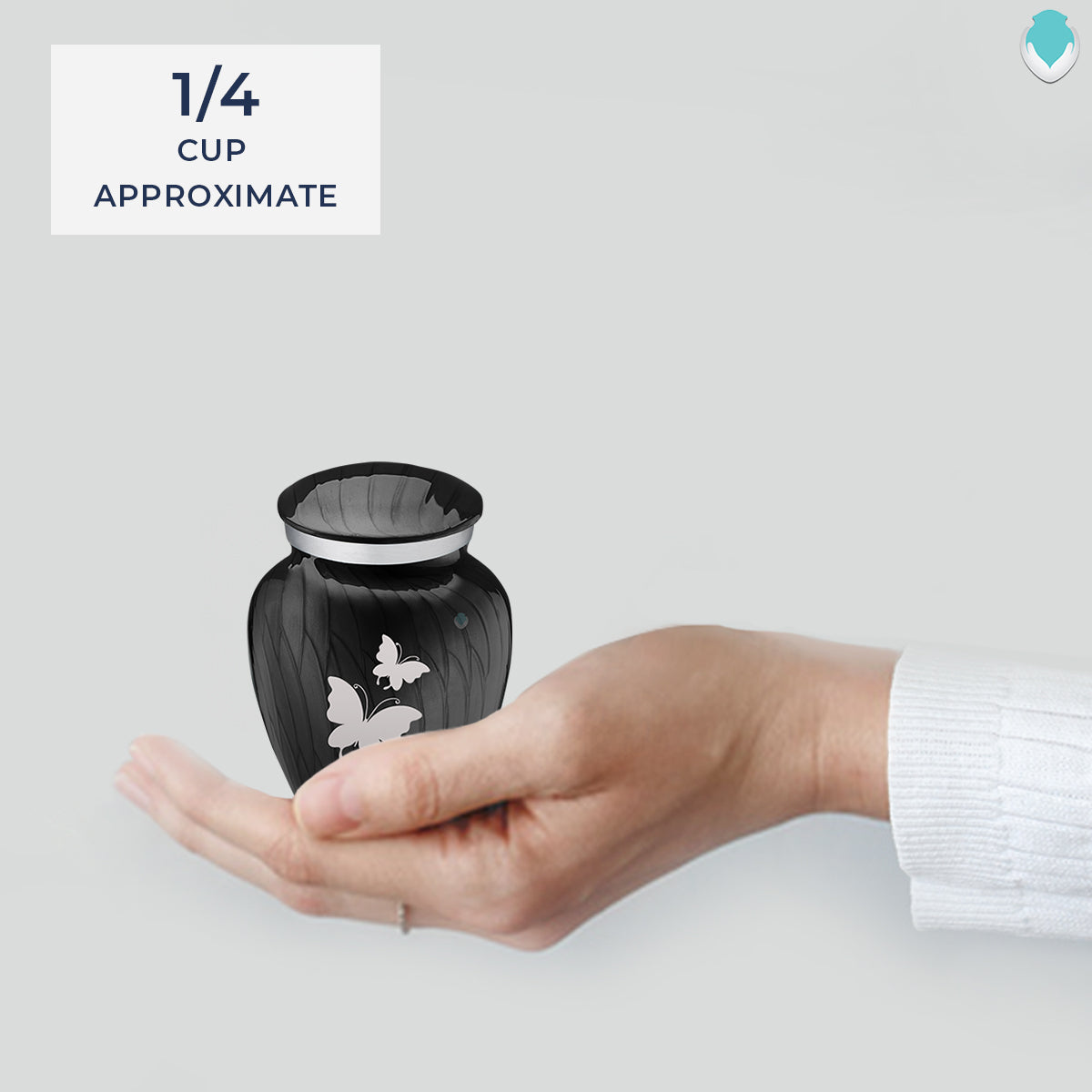 Keepsake Embrace Pearl Black Butterflies Cremation Urn