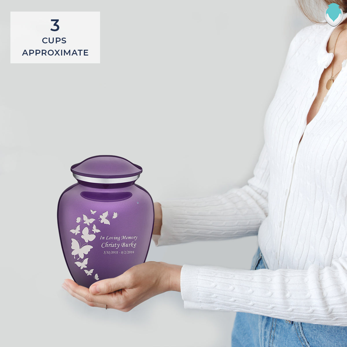 Medium Embrace Purple Butterfly Cremation Urn