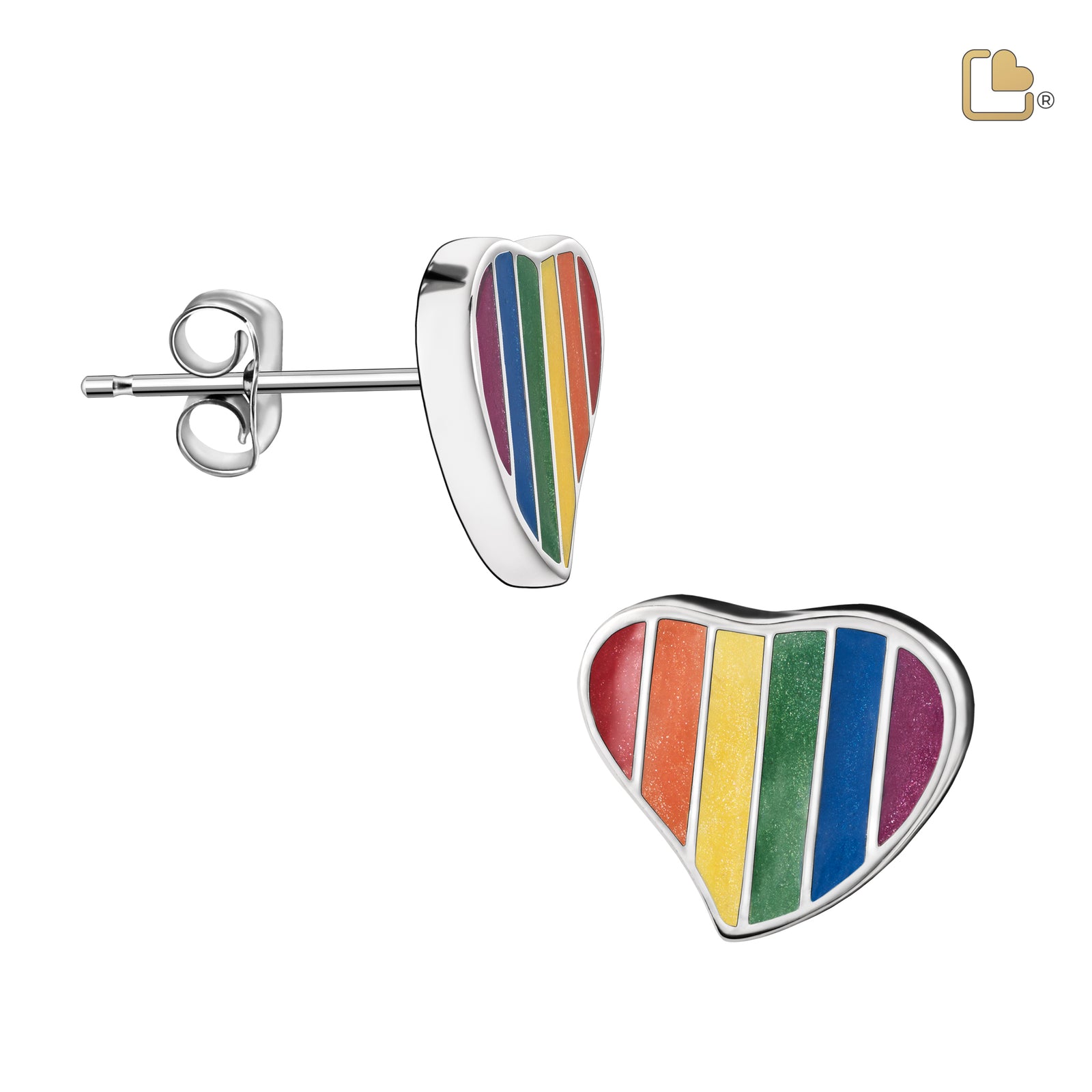 Pride Rainbow Sterling Silver Stud Earrings