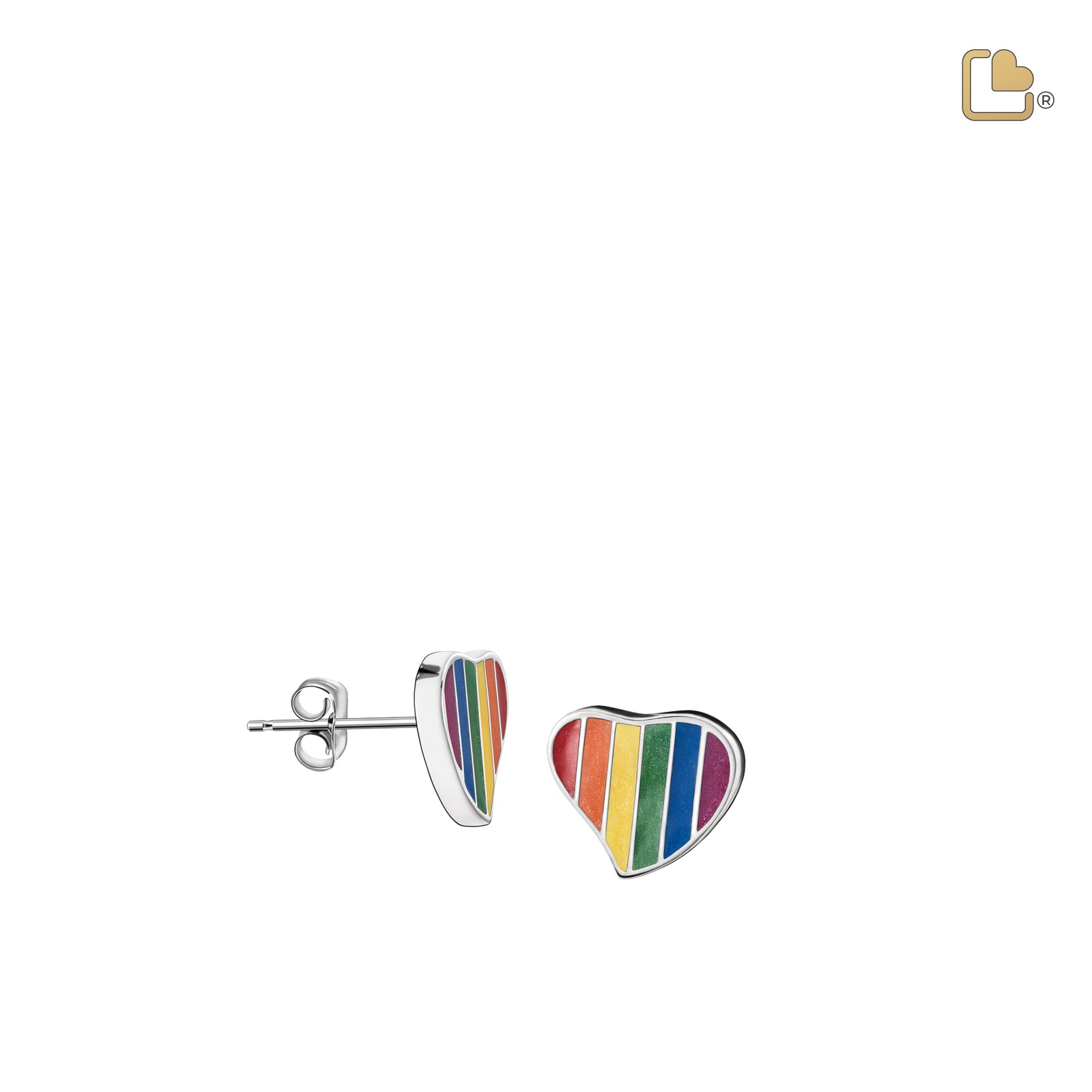 Pride Rainbow Sterling Silver Stud Earrings